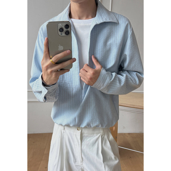 Herren Modernes gestreiftes Overshirt Drune