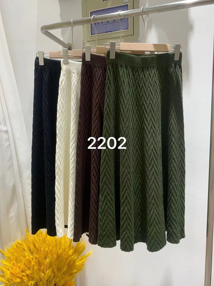 Damen Eleganter Midirock mit strukturiertem Chevron-Muster Drune