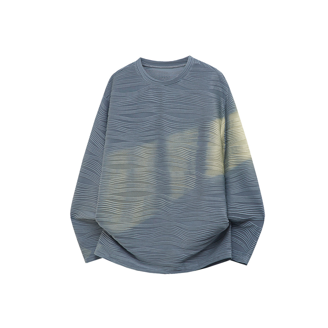 Unisex Oversize Wellenstruktur-Sweatshirt mit Rundhalsausschnitt Drune