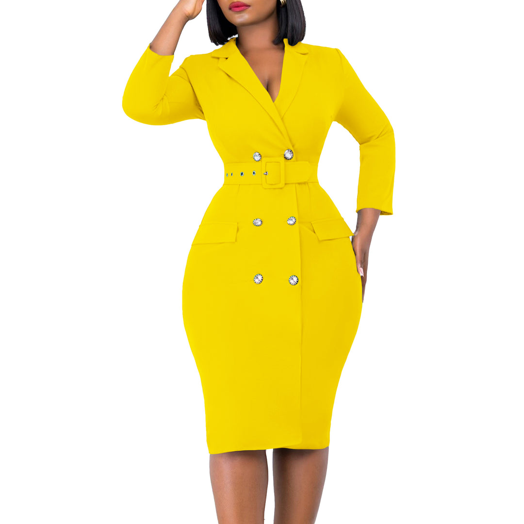 Damen Blazer-Kleid mit tailliertem Schnitt und abnehmbaren Gürteln Drune