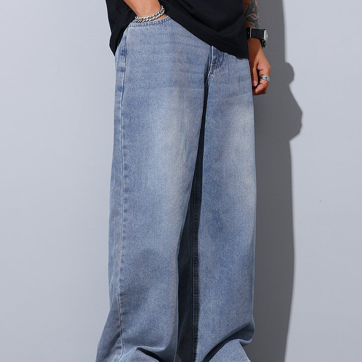Herren Weite Baggy-Jeans aus leichtem Denim mit tiefer Schrittführung Drune