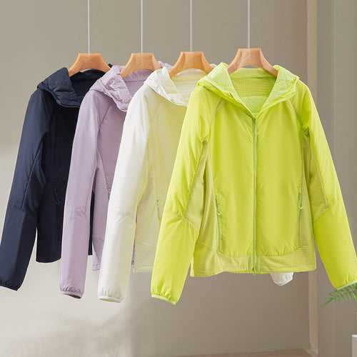 Damen Leichte Wind- und Thermojacke mit Kapuze, gesteppter Innenlage und Zweiwege-Reißverschluss Drune