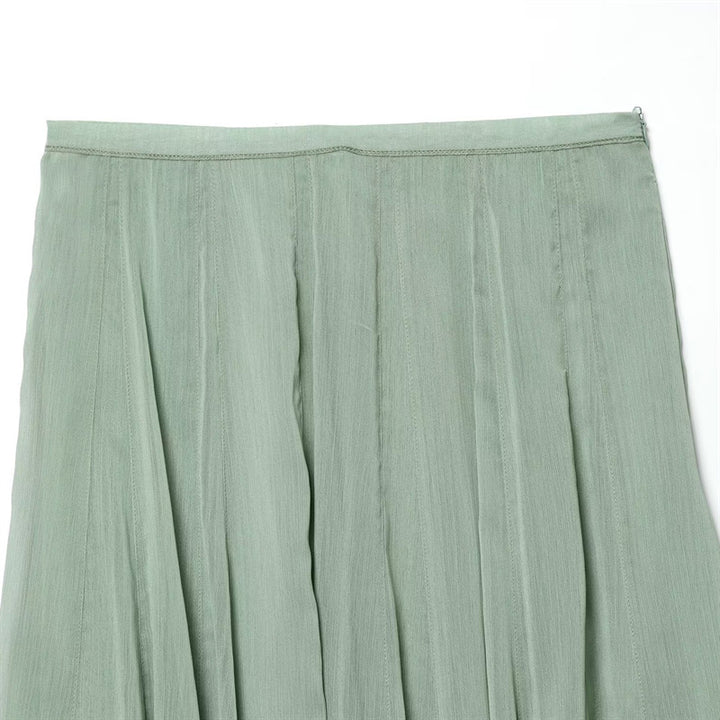 Damen Maxirock aus plissiertem Chiffon mit hohem Bund und fließender A-Linie Drune