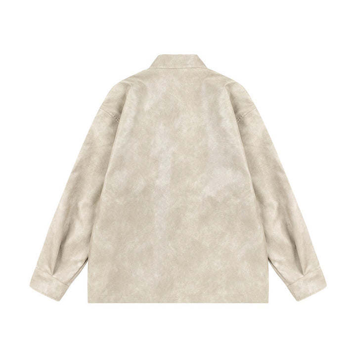Unisex Asiatisch inspiriertes Oversize-Jackett mit Mandarinkragen und Knotenverschlüssen Drune
