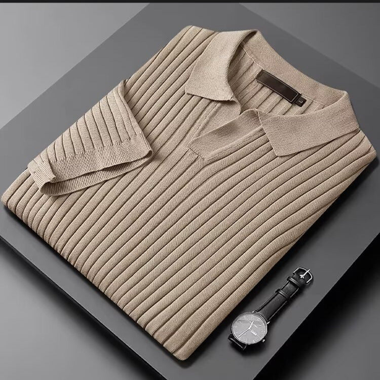 Herren Elegantes Polohemd mit Rippstruktur Drune