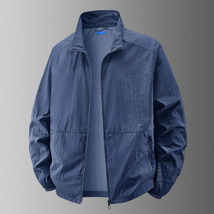 Herren Ultraleichte winddichte Übergangsjacke mit Stehkragen und kompakter Packfunktion Drune