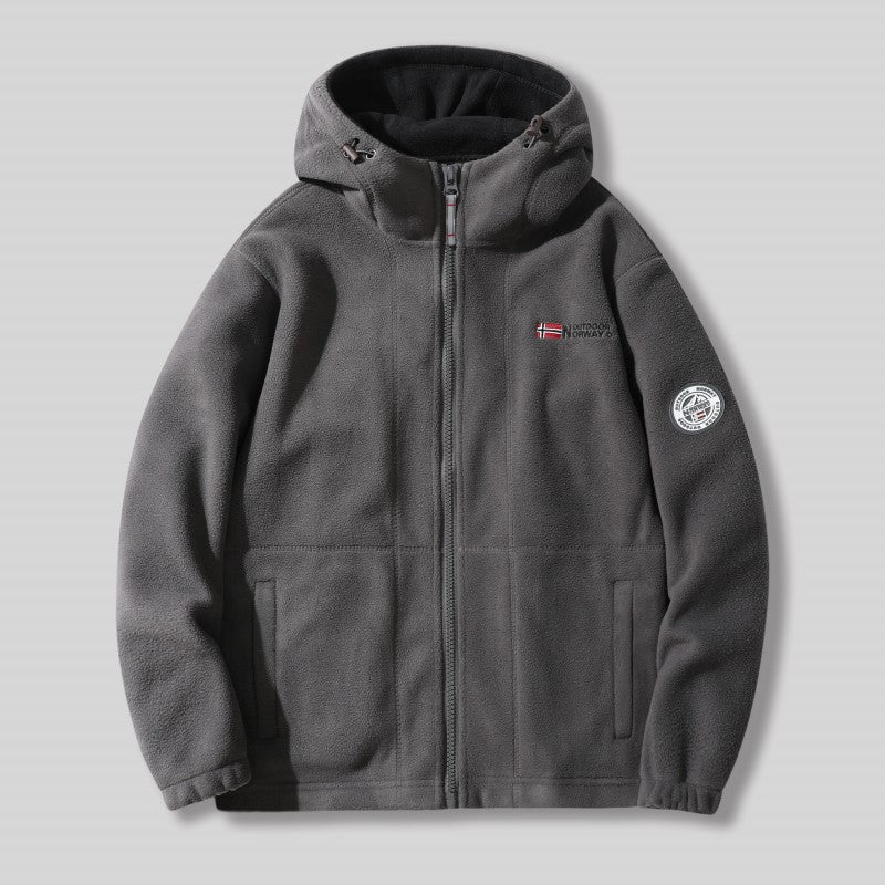 Herren Fleecejacke mit abnehmbarer Kapuze Drune