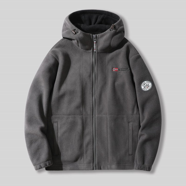 Herren Fleecejacke mit abnehmbarer Kapuze Drune