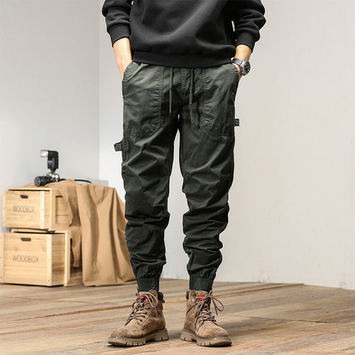 Herren Tapered-Utility-Cargohose im Joggerstil mit elastischem Comfortbund, aufgesetzten Taschen und Knöchel‑Reißverschluss Drune