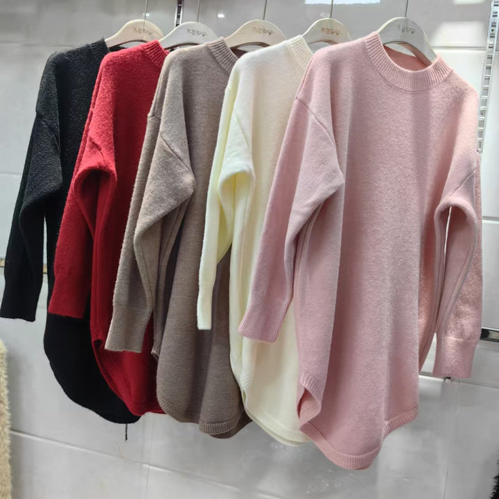 Damen lässiger Pullover mit lockerer Passform aus hochwertiger Wolle Drune