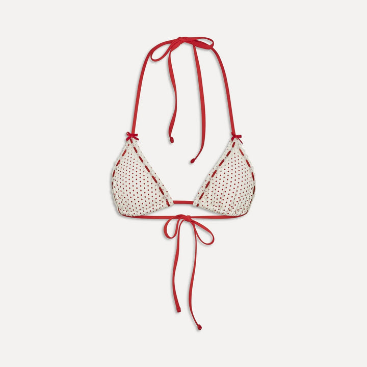 Damen Triangel-Bikini mit verspieltem Punktmuster und raffinierten Bindebändern Drune