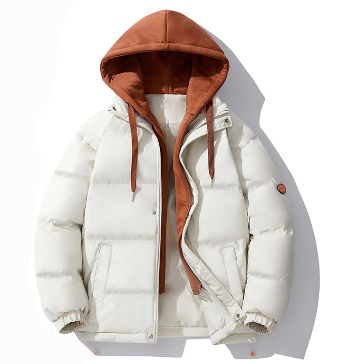 Herren gesteppte Winterjacke mit integriertem Kontrast-Kapuzeneinsatz und isolierender Thermofüllung Drune