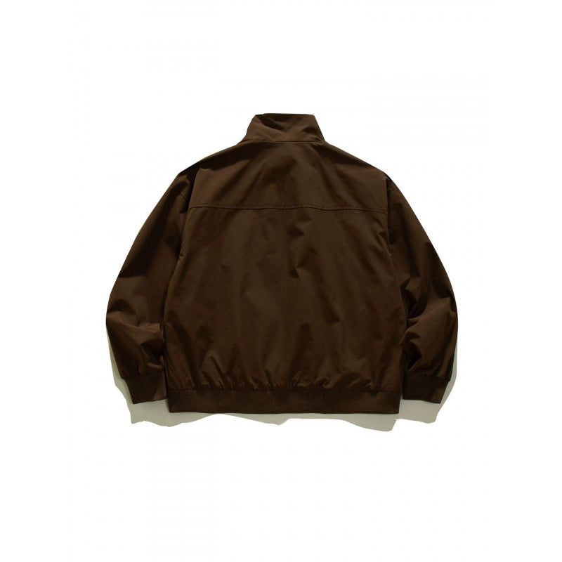 Herren Leichte Boxy-Trainingsjacke mit Stehkragen, Raglanärmeln und geripptem Saum Drune