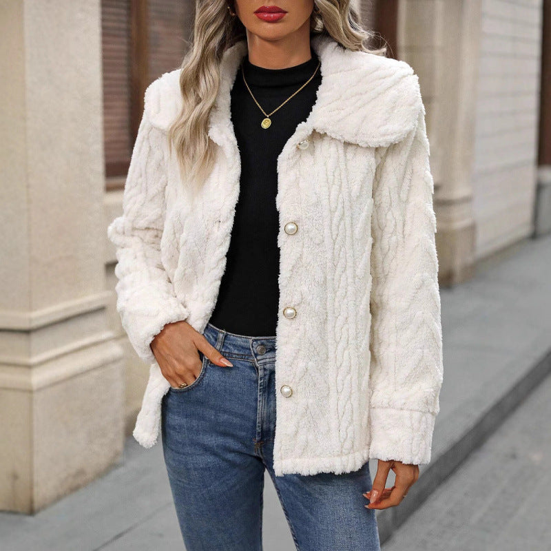 Damen kuschelige Fleecejacke Drune