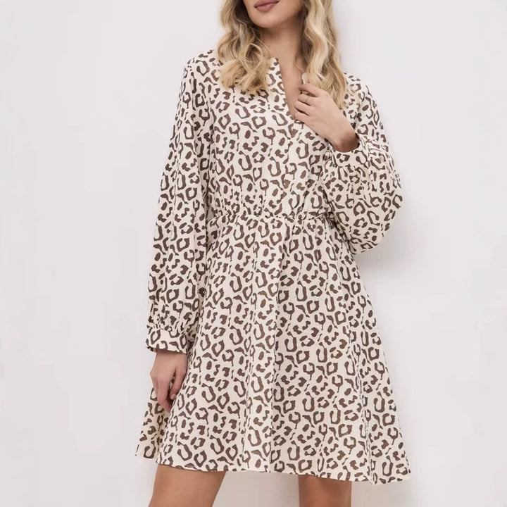 Damen Freizeitkleid mit taillierbarem Gürtel und eleganten Rüschendetails Drune