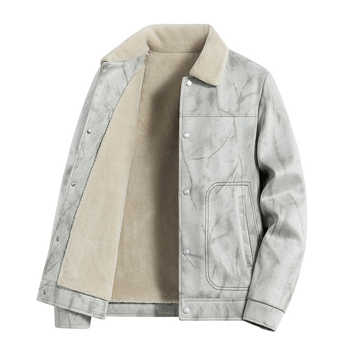 Herren Wendejacke aus Kunstleder mit Kuschelfutter Drune