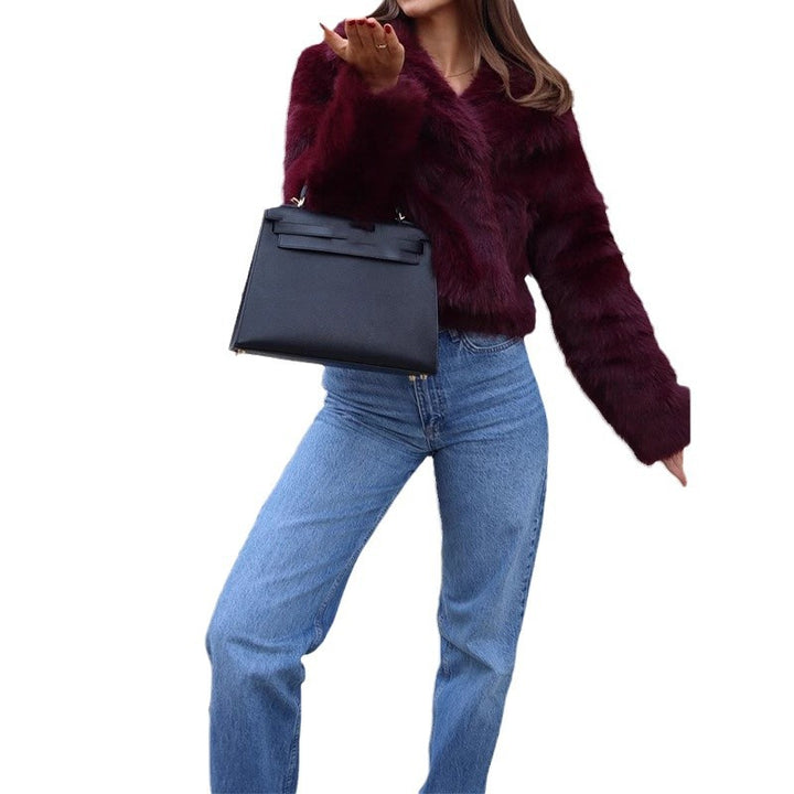 Damen Kunstpelzjacke im eleganten Oversized-Stil Drune