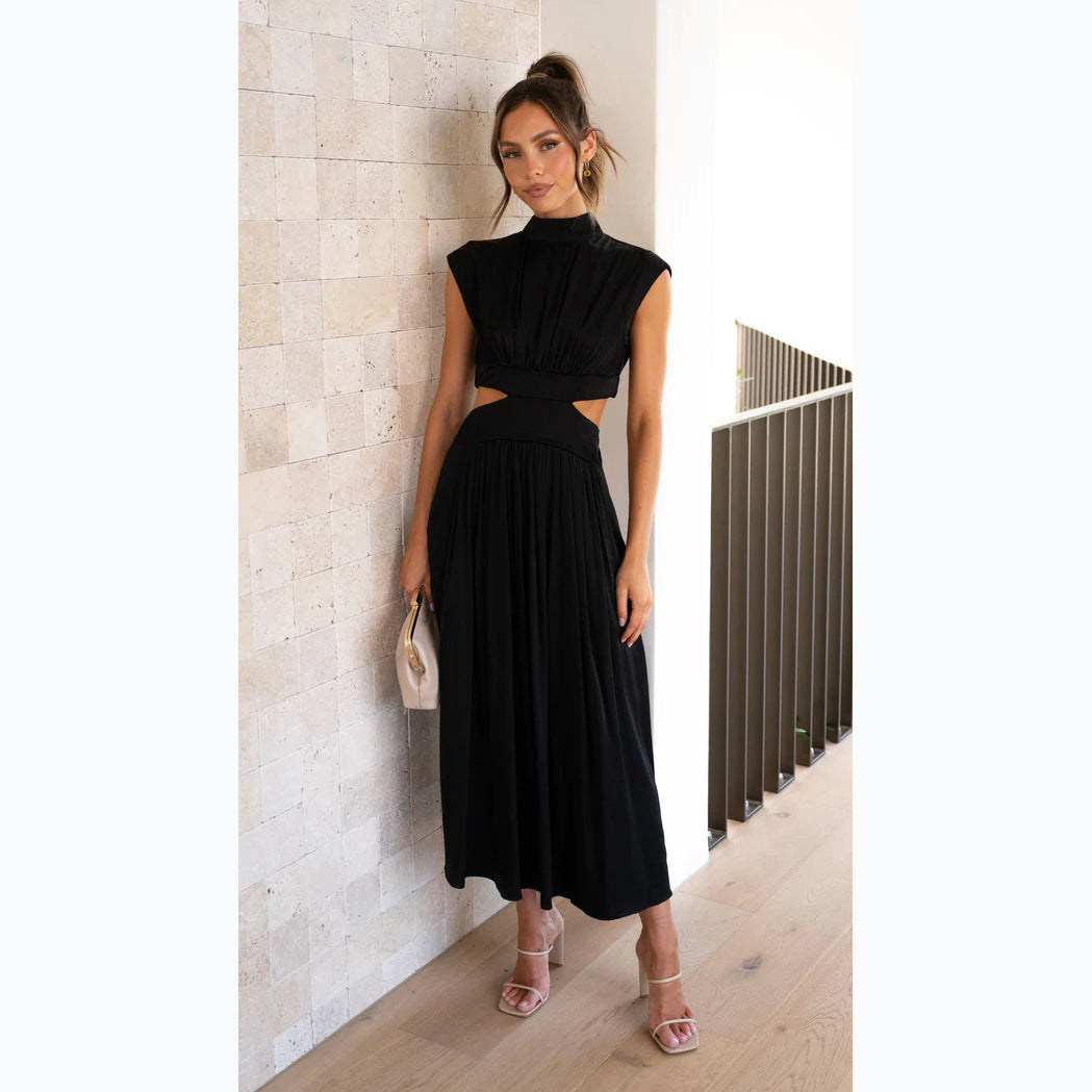 Damen Maxikleid mit kreativem Schnitt und tailliertem Design Drune