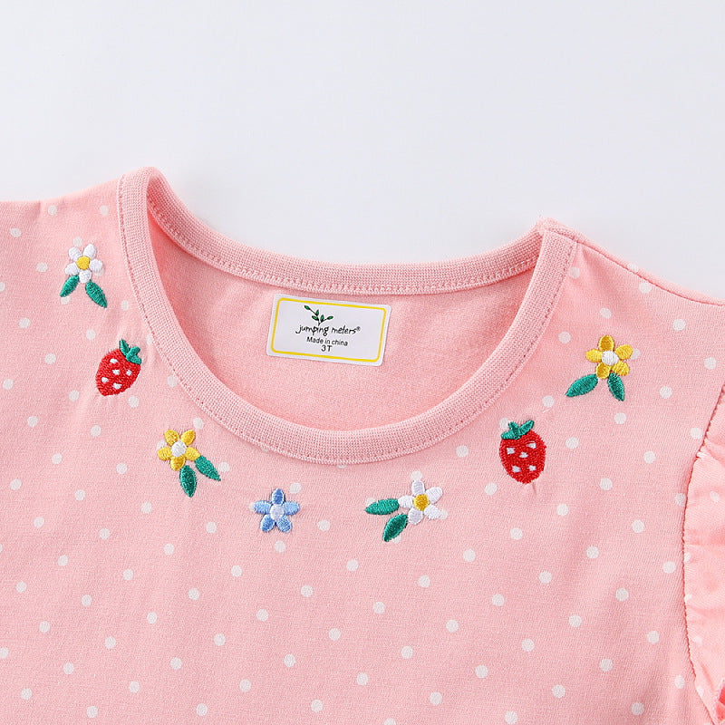Mädchen Tüllkleid mit niedlichen Hasen- und Blumenstickereien Drune