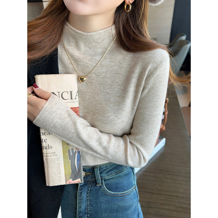 Damen Strickpullover mit Stehkragen und weichem Material Drune