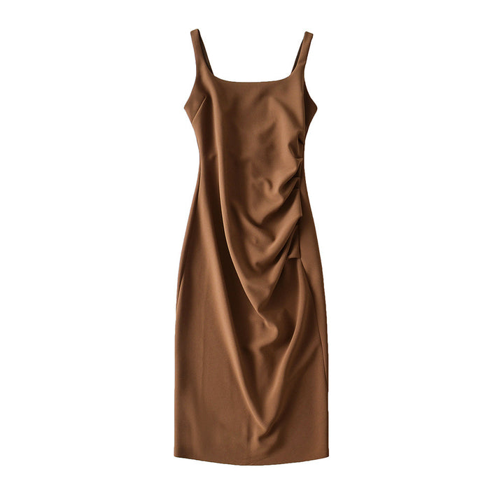 Damen figurbetontes Midi-Kleid mit elegantem Rüschendetail Drune