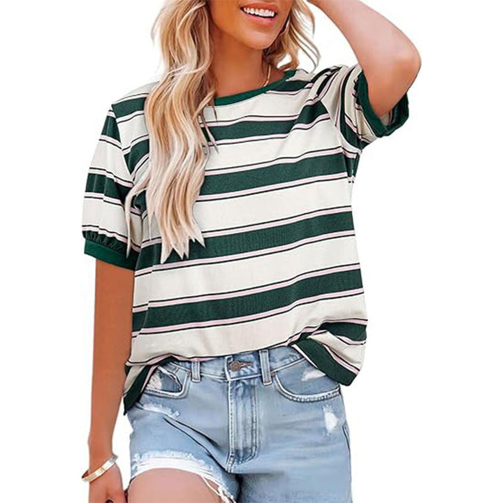 Drune | Gestreiftes T-Shirt mit Rundhalsausschnitt für Damen