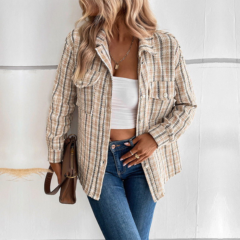 Damen Karo-Hemdjacke Drune
