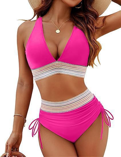 Damen Hochtailliertes Bikini-Set mit verstellbaren Trägern Drune