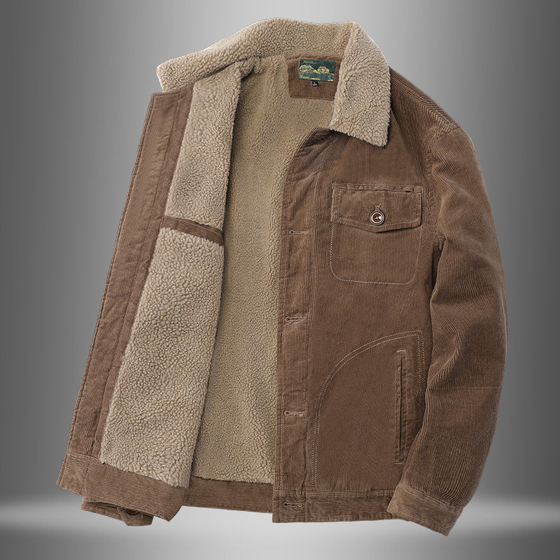 Herren Lässige Cordjacke mit Teddyfutter Drune 1787797447