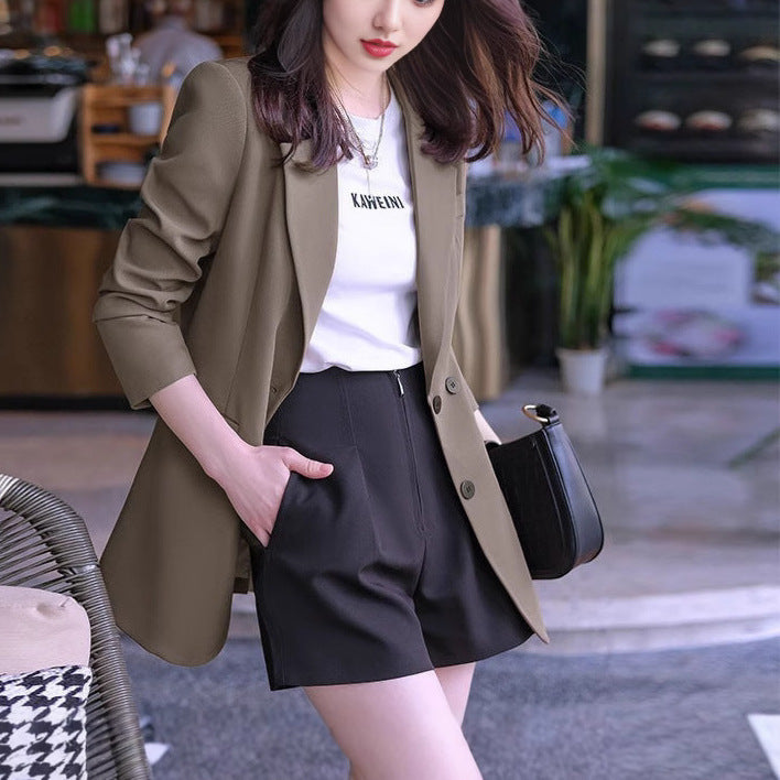 Damen klassischer Schnitt Blazer mit doppelter Knopfleiste Drune