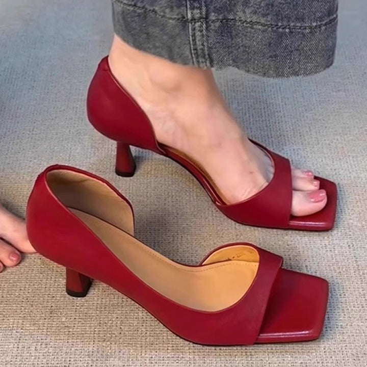 Damen Elegante Quadratische Zehen Absatzsandalen Drune