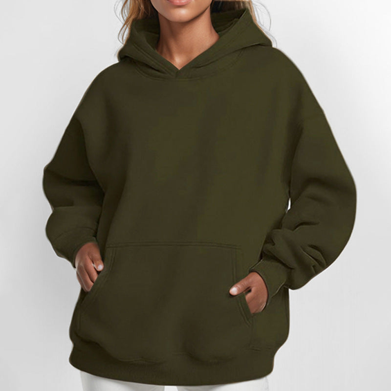 Damen nan Oversize-Kapuzenpullover mit ballonärmeln, herausgehobener Kängurutasche und weich angerauter Innenseite Drune