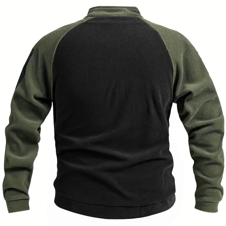 Herren Technischer Fleece-Kombipullover mit winddichtem Brustpanel, Reißverschluss-Ärmelbelüftung & Armtasche Drune