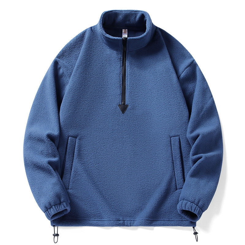 Herren Hochwertiger Fleece-Pullover mit Stehkragen