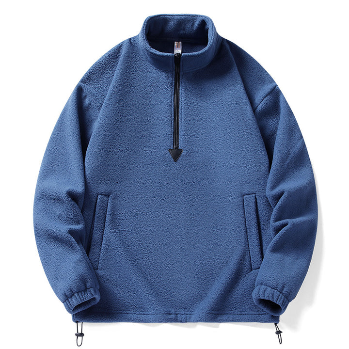 Herren Hochwertiger Fleece-Pullover mit Stehkragen