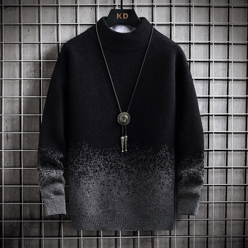 Herren modischer Rollkragenpullover mit stylishen Farbverlauf Drune