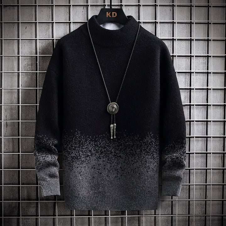 Herren modischer Rollkragenpullover mit stylishen Farbverlauf Drune