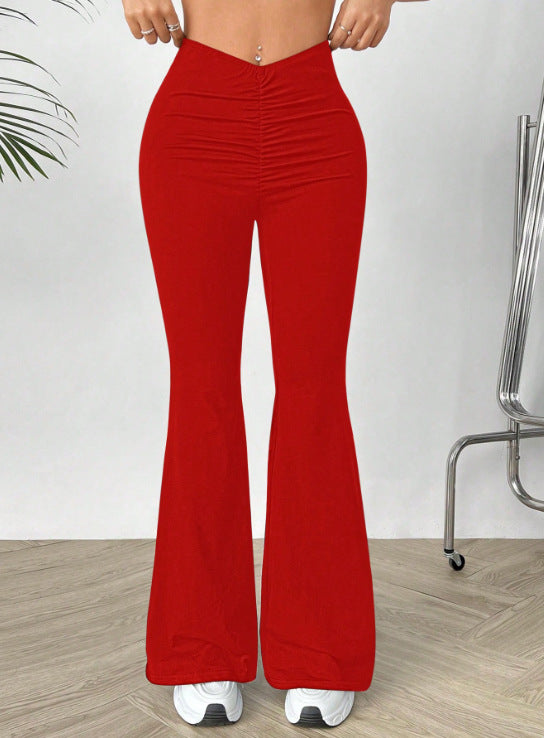 Damen Hochtaillierte Bootcut-Hose Drune