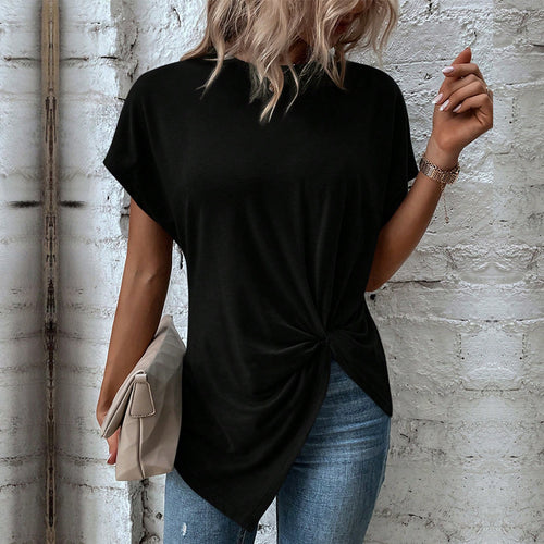 Damen Oversize T-Shirt mit Knoten-Detail Drune