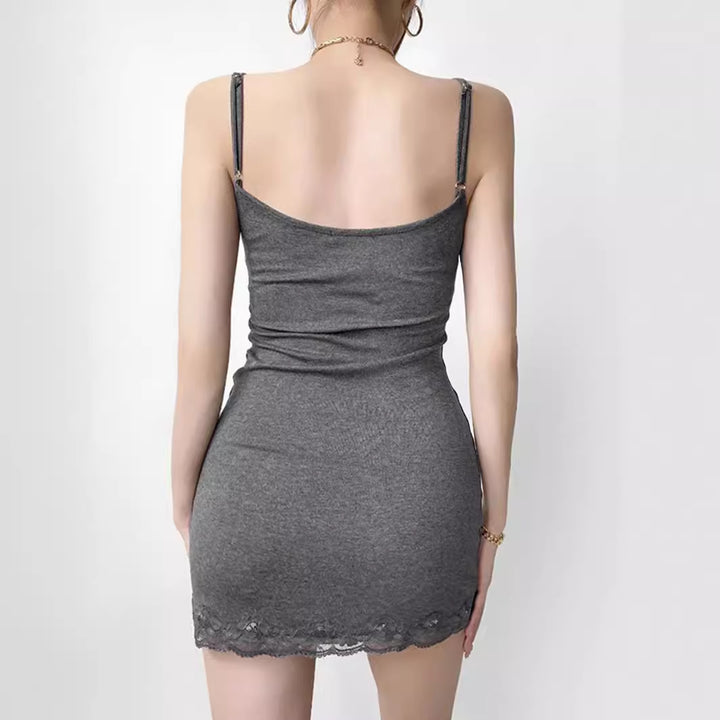 Damen Spitzen Unterkleid Drune
