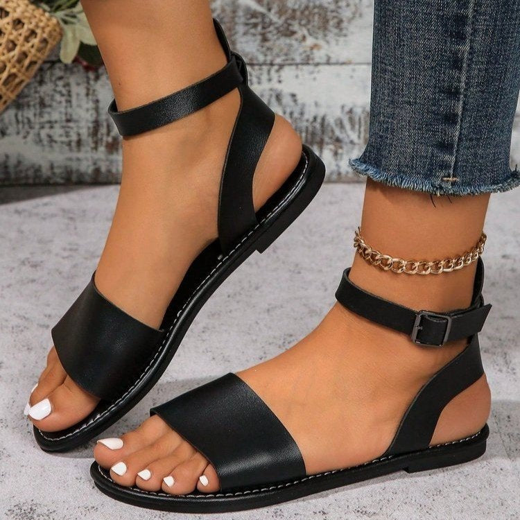 Damen elegante Riemchen-Sandalen mit verstellbarem Riemendesign Drune