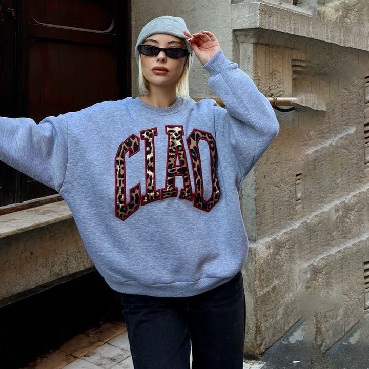 Damen Urbaner Sweatshirt mit auffälligem Logo Drune