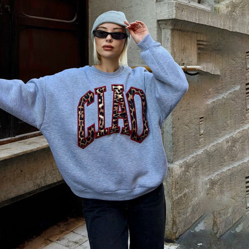 Damen Urbaner Sweatshirt mit auffälligem Logo Drune