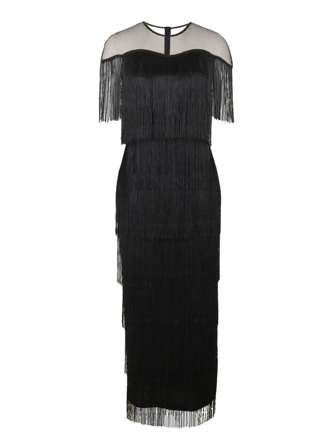 Damen Maxikleid mit Fransen Drune