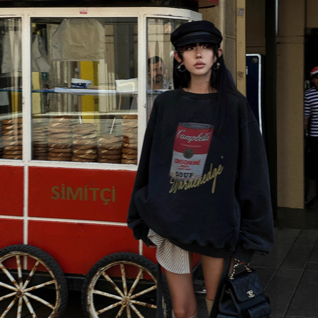 Damen Bequemer Oversized Pullover Drune
