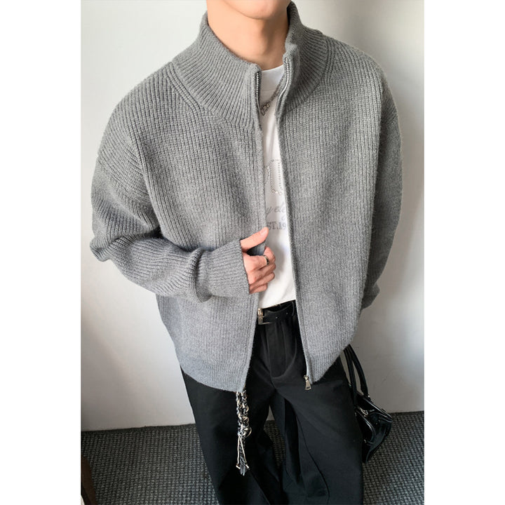 Herren Modischer Strickpullover mit Stehkragen Drune