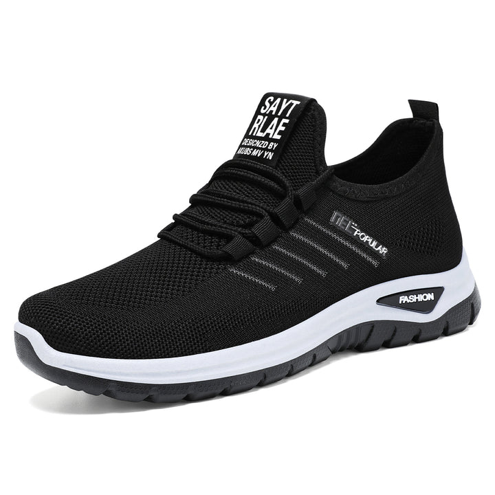 Damen nan ultraleichter Strick-Sport-Sneaker mit Elastikeinstieg, stoßdämpfender Plateau-Zwischensohle und griffiger Profillaufsohle Drune