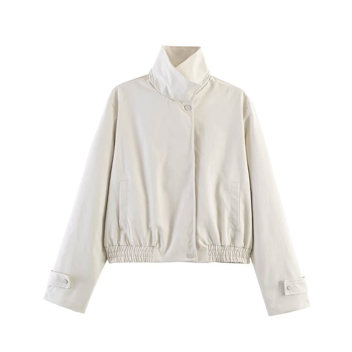 Damen Kurze wasserabweisende Blousonjacke mit hohem Stehkragen und Taillenbündchen Drune