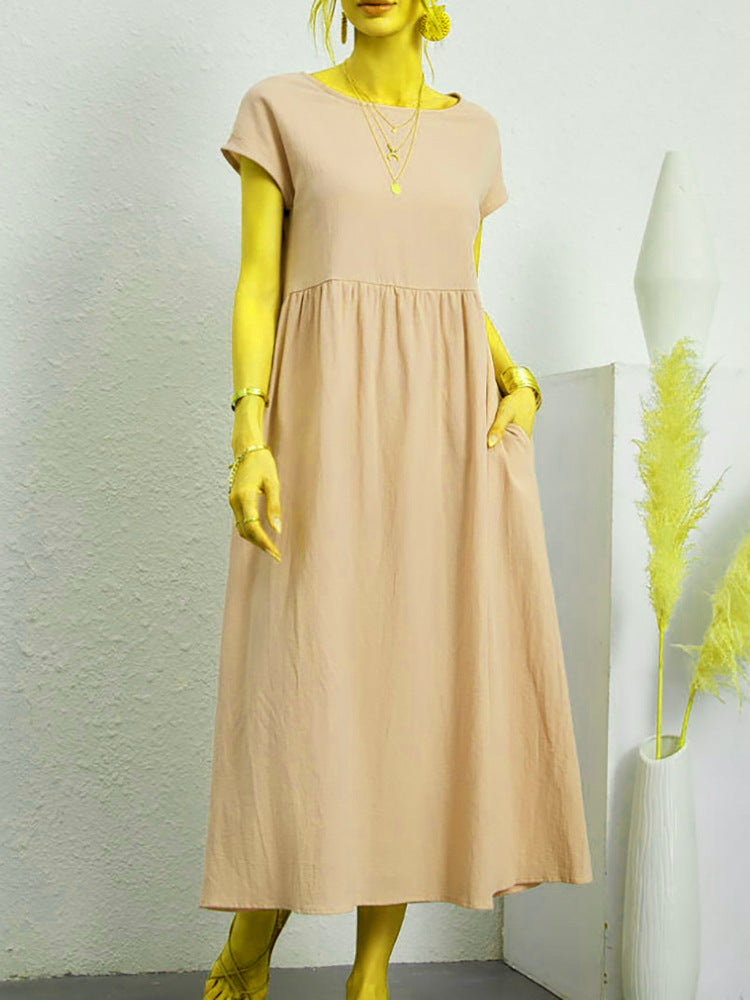 Damen Midikleid mit lässigem Schnitt und seitlichen Taschen Drune