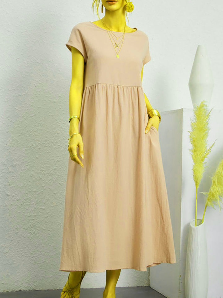 Damen Midikleid mit lässigem Schnitt und seitlichen Taschen Drune